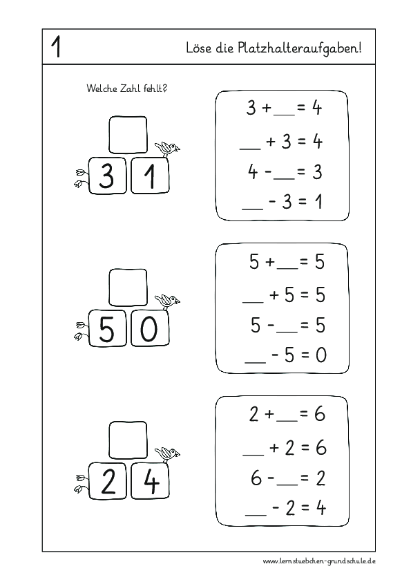 Lernstubchen Aufgabenfamilien Finden Und Platzhalteraufgaben Losen Zr 6