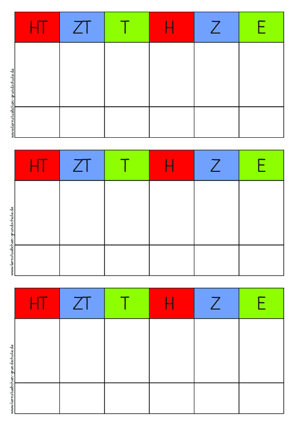 Arbeitsblatt Stellenwerttafel Zum Ausdrucken